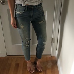 H&M high waist slim straight leg jean.
